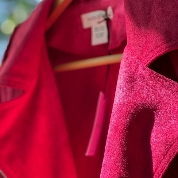 Noize Hot Pink Vegan Suede Moto Jacket - Picture 3 of 9